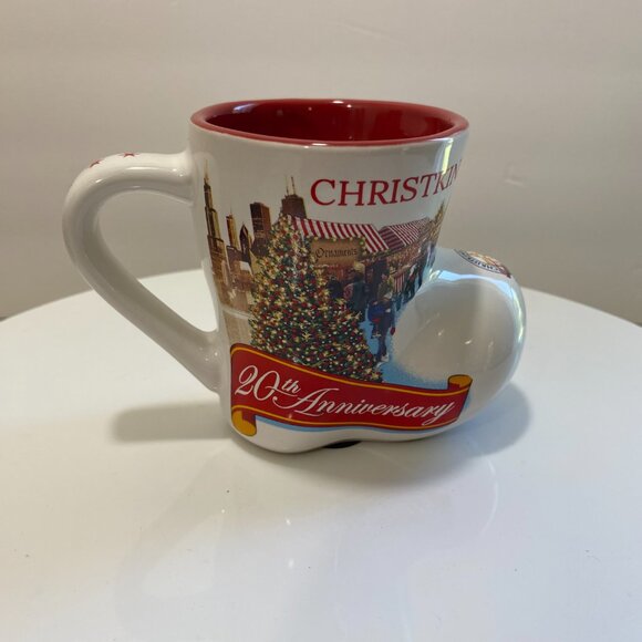 Collectible 2015 Chicago Christkindlmarket 20th Anniversary Mug Boot Red White - Picture 7 of 9